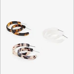 Express set of 3 Resin Hoop Earrings